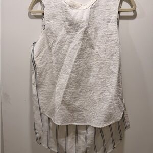 BCBGMaxAzria White and Black Striped Tank Top